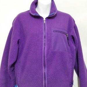 Patagonia 10 Purple Fleece Zip-Front Jacket Made in USA Vintage
